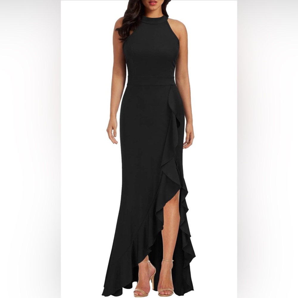 🆕 Women's High Neck Split Bodycon Mermaid Evening Cocktail Long Dress - Picture 1 of 7